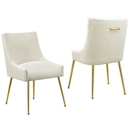 Dining Chairs Set of 2, Sleek Golden Stainless Steel Legs, Velvet Upholstered Dining Chairs for Kitchen and Dining Room (Black) — TikTok Shop Feed review