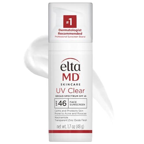EltaMD UV Clear SPF 46 Face Sunscreen, Tinted Sunscreen for Sensitive Skin or Acne Prone Skin, Lightweight, Silky, Dermatologist Recommended Mineral Based Zinc Oxide Formula, 1.7 oz Pump — Beauty & Personal Care review