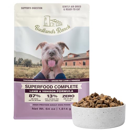 BADLANDS RANCH by Katherine Heigl - Superfood Complete Air-Dried Lamb & Venison Dog Food - High Protein with Superfoods for Daily Wellness & Consistent Nutrition - 64 oz — Pet Supplies review
