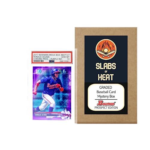 Graded Bowman Baseball Card Gift Box: Prospect Edition | ONE PSA/BGS Graded 10, 9.5 or 9 Card | Potential Autographs & Numbered Refractors | Ideal Gift for Collectors & Baseball Fans — Sports & Outdoors review