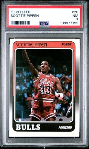 Graded 1988 Fleer Scottie Pippen #GOBULLSGO Rookie RC Basketball Card PSA 7 NM — Sports Cards review