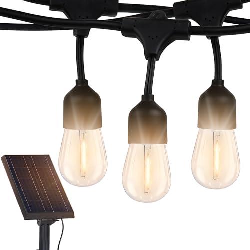 Quntis 56FT/106FT Solar Powered Outdoor String Lights, Waterproof & Shatterproof LED Bulbs for Garden, Home & Backyard Balcony Bistro — TikTok Shop Feed review