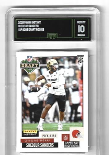 Graded Gem Mint 10 Shedeur Sanders 2025 Football Rookie Card Draft Night Card #DN-7 Browns — Sports Cards review