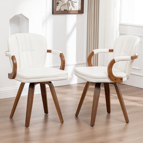 CHAIRUS Leather Modern Barrel Dining Chair, Upholstered Accent Chairs with Arms,Comfy Kitchen Armchair for Dining Room,Kitchen,Living Room,Vanity, Gre — TikTok Shop Feed review