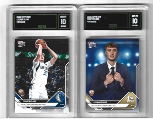 Graded Gem Mint 10 Cooper Flagg 2 Card Basketball Rookie Lot 2025 Debut and Draft Mavericks #1 Overall Draft Pick ! You Will Receive Both Cards Shown — Sports Cards review