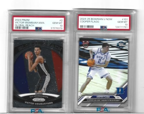 Graded Psa 10 Victor Wembanyama and Cooper Flagg Basketball 2 Card Rookie Rookie Lot Global Reach & Bowman U. Number 1 Draft Picks Young Superstar Players! You Will Receive Both Cards Shown — Sports Cards review