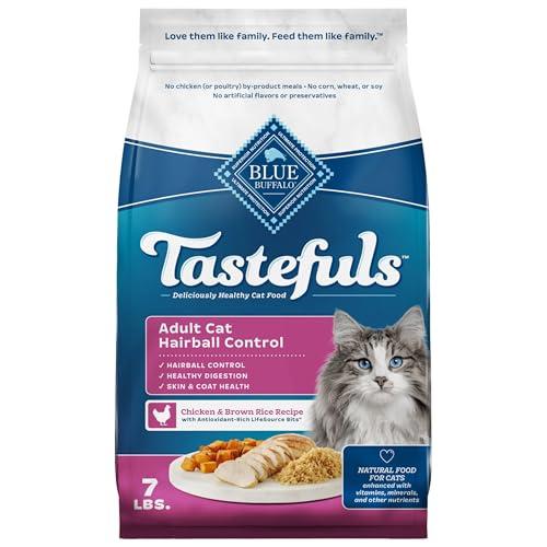 Blue Buffalo Tastefuls Natural Dry Food for Adult Cats, Hairball Control, Chicken & Brown Rice Recipe, 7-lb. Bag — Pet Supplies review