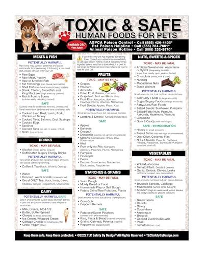 Pet Poison Prevention Poster - Toxic vs Safe Foods for Dogs & Cats, Essential Feeding Chart for New Pet Parents and Adoption Gift Idea(Framed,16x24inch(40x60cm)) — Pet Supplies review
