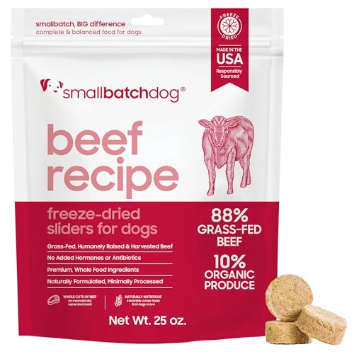smallbatch Pets Freeze Dried Raw Dog Food, Beef Recipe, 25 oz, Organic High Protein Dog Food, Grain Free, Made in The USA, Humanely Raised Meat, Single Protein, for Picky Eaters, Hydrate & Serve — Pet Supplies review