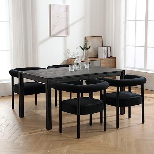 Dining Chairs Set of 4 Upholstered PU Dining Chairs Curved Backrest, Modern Dining Room Chairs Kitchen Chairs with 26IN Metal Legs and Sturdy H-Frame — TikTok Shop Feed review