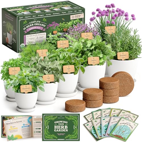 Seedboy Organic 10 Herb Garden Starter Kit for Planting Indoor or Outdoor, Non-GMO USDA Certified Seed, Cool Unique Gift for Gardeners, Mom Birthday, Friends, Plant Lovers (Herb Garden Starter Kit) — Patio, Lawn & Garden review